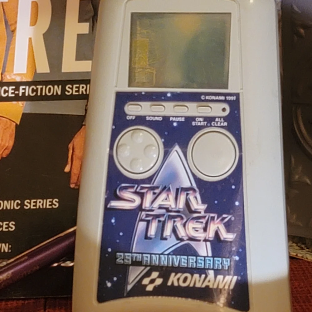 STAR TREK 50y SPECIAL EDITION MAGAZINE, VINTAGE 1991 HAND HELD GAME &FERENGI PEN